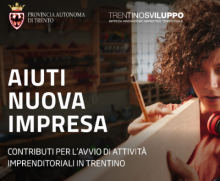 Aiuti Nuova Impresa - Camera di Commercio di Trento